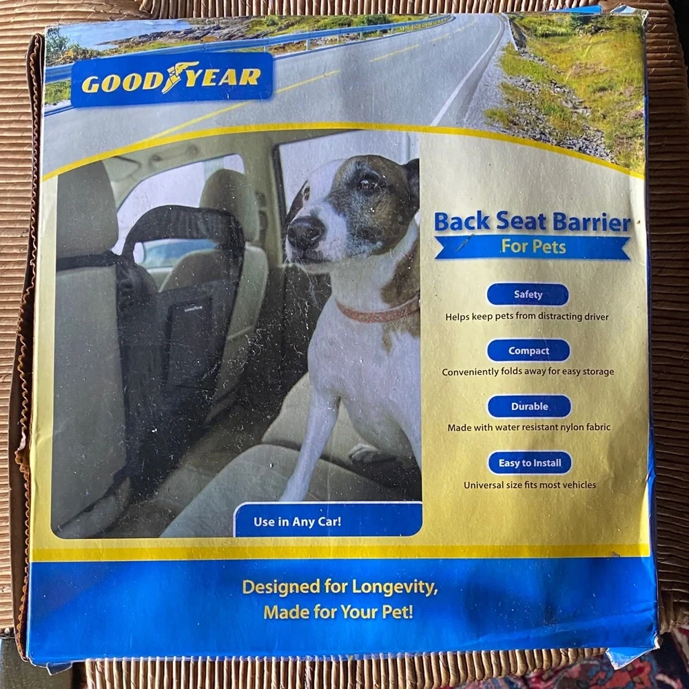 Back Seat Barrier for Pets - Black